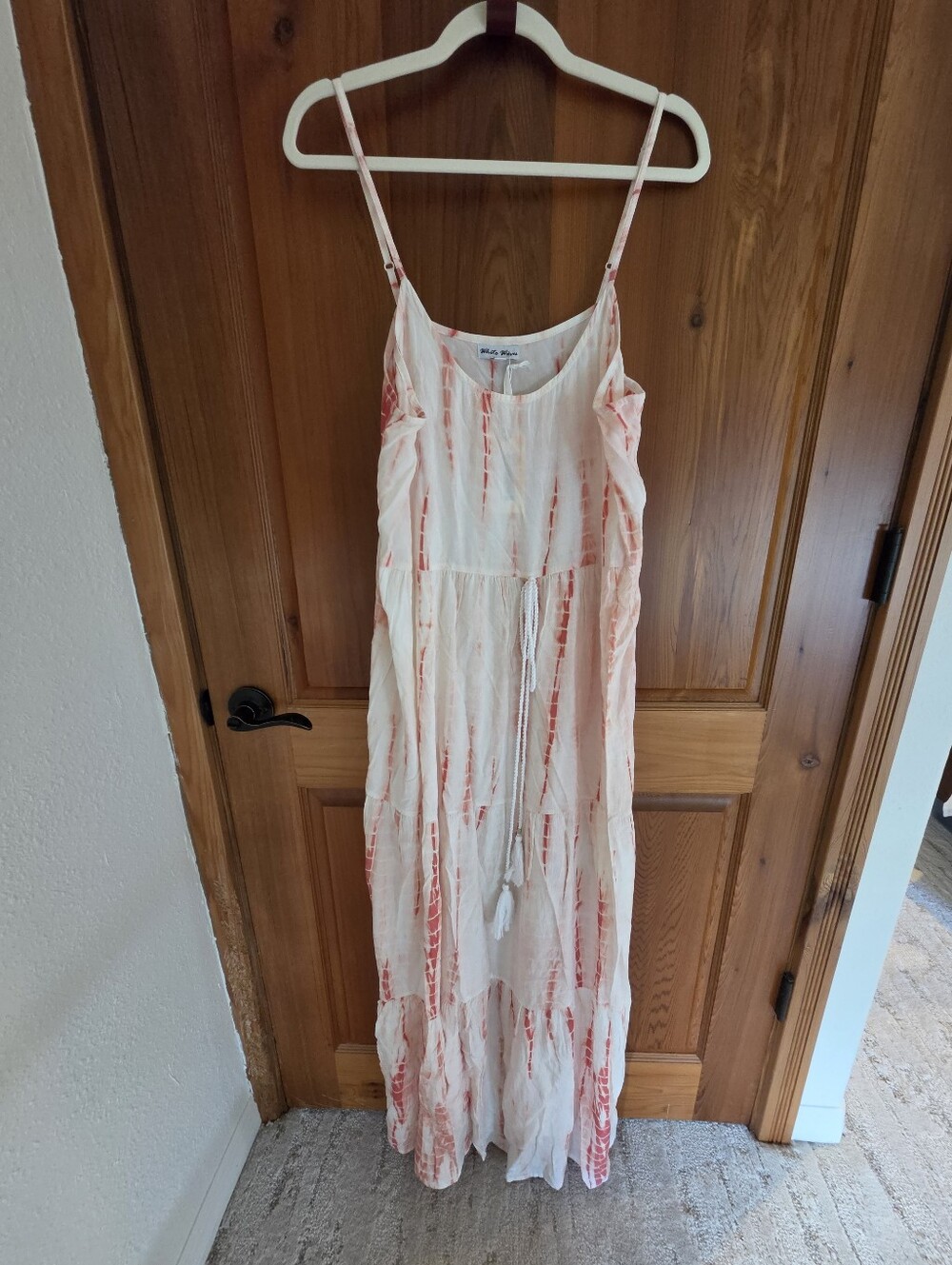 NWT, White Waves, Tie-Dye Maxi Dress, Sz S/M, L/XL